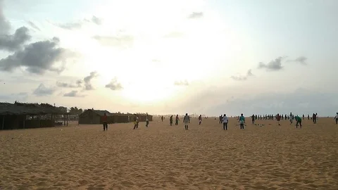 Collective jumping on the beach Stock Footage 81225446