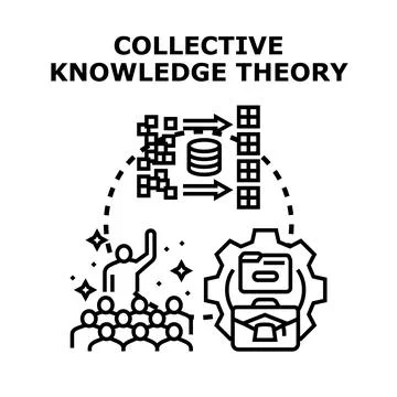 Collective knowledge theory concept vector illustration Stock Illustration