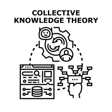 Collective knowledge theory developing digital intelligence Stock Illustration