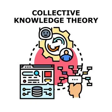 Collective knowledge theory developing digital intelligence Stock Illustration