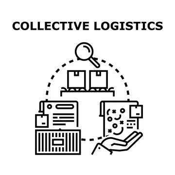 Collective logistics optimizing delivery and supply chain management Stock Illustration