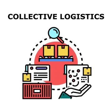Collective logistics optimizing delivery and supply chain management イラスト素材