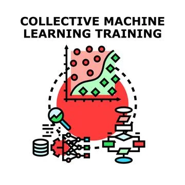 Collective machine learning training for data analysis and classification Stock Illustration