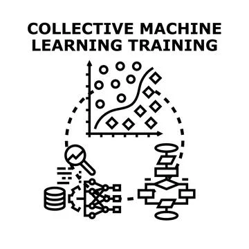 Collective machine learning training for data analysis and classification Illustrazione stock