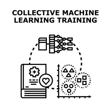 Collective machine learning training data science algorithm Stock Illustration