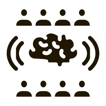 Collective mind icon Vector Glyph Illustration Stock Illustration
