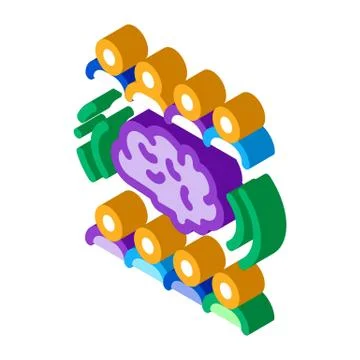 Collective mind isometric icon vector illustration Stockillustratie