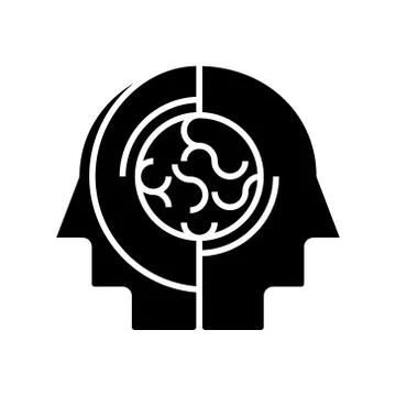 Collective opinion - thinking icon, vector illustration, black sign on isolated Stock Illustration