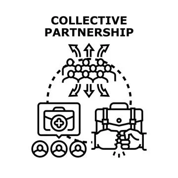 Collective partnership developing business collaboration and teamwork solutio Stock Illustration
