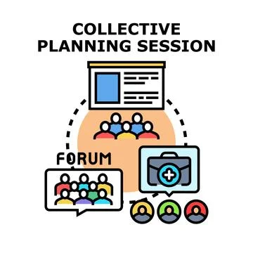 Collective planning session icon concept vector Stock Illustration