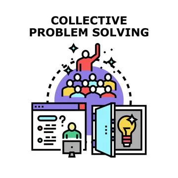 Collective problem solving and idea generation process Stock Illustration