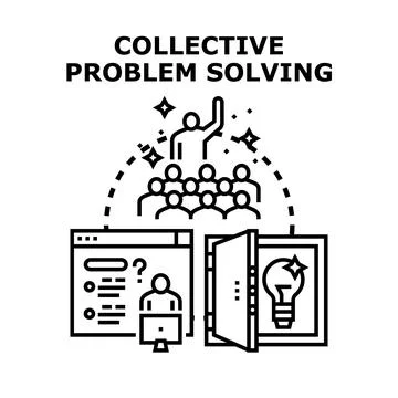 Collective problem solving and idea generation process Ilustração Stock
