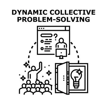 Collective problem solving generating new ideas and innovation Stock Illustration