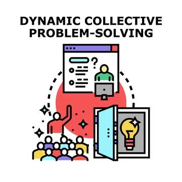 Collective problem solving generating new ideas and innovation Stock Illustration