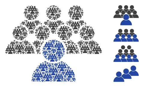 Collective Recursive Mosaic of Self Icons Illustrazione stock
