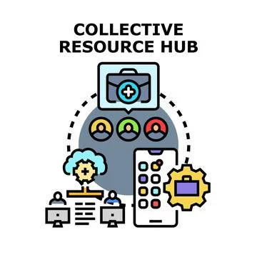 Collective resource hub vector concept illustration イラスト素材