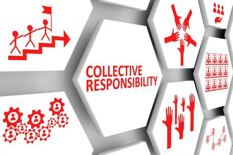 COLLECTIVE RESPONSIBILITY concept cell background 3d illustration Stock Illustration
