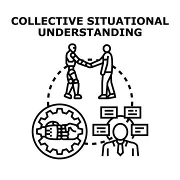 Collective situational understanding between human and ai Stock Illustration