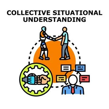 Collective situational understanding between human and ai Stock Illustration