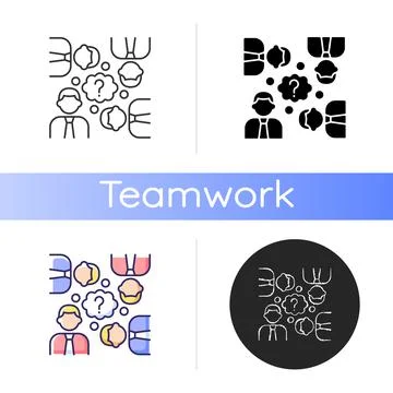 Collective thinking icon Stock Illustration