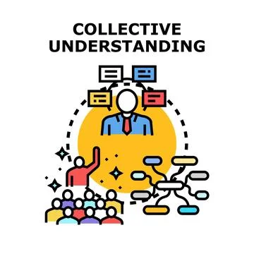 Collective understanding developing knowledge and collaboration among people 스톡 일러스트