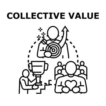 Collective value and shared success concept Stock Illustration