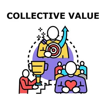 Collective value and shared success concept Stock Illustration