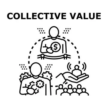 Collective value creation and shared community benefits Stock Illustration