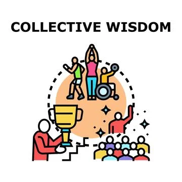 Collective wisdom concept inspiring teamwork achievement and diversity Stock Illustration