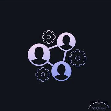 Collective work icon, collaboration or teamwork vector Stock Illustration