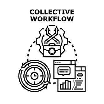 Collective workflow optimization business process management Illustrazione stock