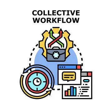 Collective workflow optimization business process management Stock Illustration