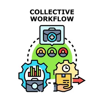Collective workflow people collaboration project management development 스톡 일러스트