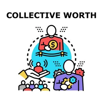 Collective worth generating value through team collaboration Stock Illustration