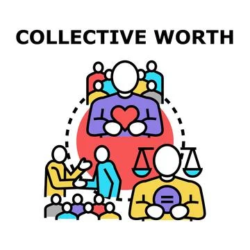 Collective worth protecting community values and fair rights Stock Illustration