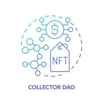 Collector DAO blue gradient concept icon Stock Illustration