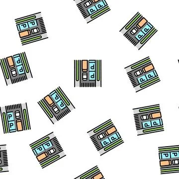 Collector road vector seamless pattern Stock Illustration