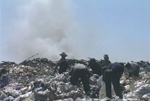 Collectors of trash Stock Footage