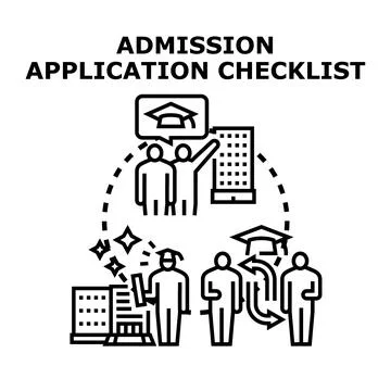 College admission application preparing and studying checklist Stock Illustration