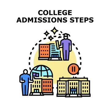 College admissions steps process choosing education program Stock Illustration