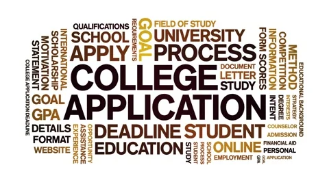 College Application animated word cloud,animation kinetic typography loop. Stock Footage 274462064