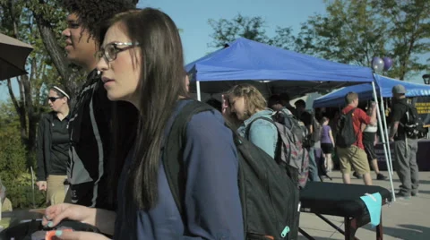 College block party Video stock 41346896