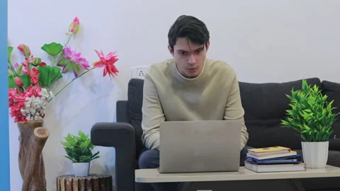 College boy Attending online classes. 4k ProRes Stock Footage 159398112