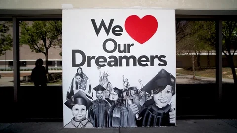 College Campus Art Mural, Dreamers, Immigrants, Graduation, Pride Stock Footage