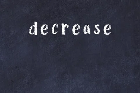 College chalkboard  with with handwritten inscription decrease on it Stock Photos