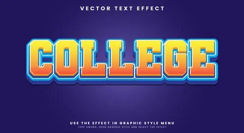 College editable text effect Template イラスト素材