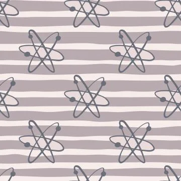 College education seamless pattern with atom shapes. Chemical print with past Illustrazione stock