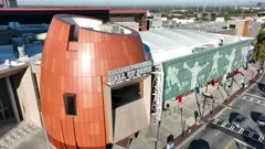 Aerial view of the NFL Pro Football Hall, Stock Video