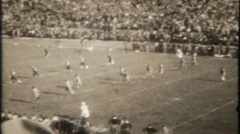 Vintage NFL Football Game Playing on a 8, Stock Video