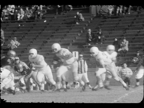College Football Team Vanderbilt Playing Tulane University 1960s Sport Stock Footage